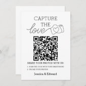 Capture the Liebe QR Code Black Chic Moderne Hochz (Vorne/Hinten)
