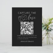 Capture the Liebe QR Code Black Chic Moderne Hochz (Stehend Vorderseite)