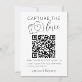 Capture the Liebe QR Code Black Chic Moderne Hochz (Vorderseite)