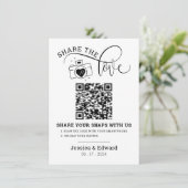 Capture the Liebe QR Code Black Chic Moderne Hochz (Stehend Vorderseite)