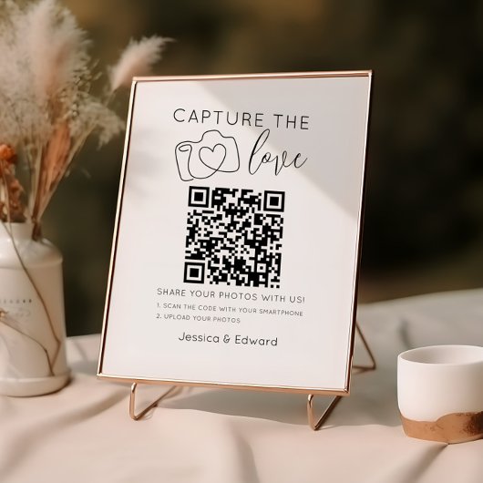 Capture the Liebe QR Code Black Chic Moderne Hochz