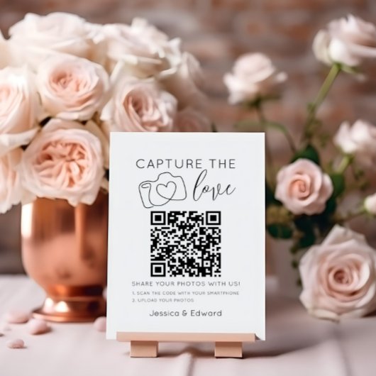 Capture the Liebe QR Code Black Chic Moderne Hochz