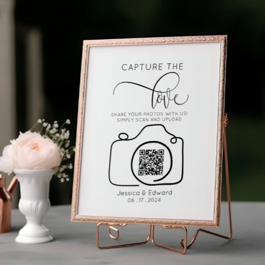 Capture the Liebe QR Code Black Chic Moderne Hochz