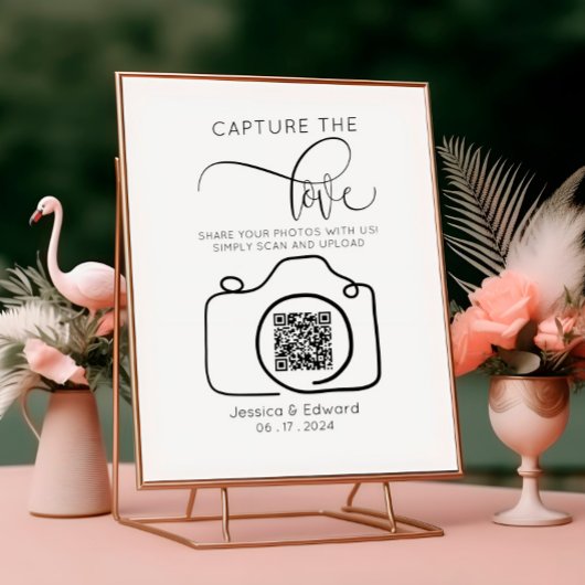 Capture the Liebe QR Code Black Chic Moderne Hochz