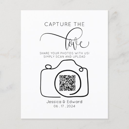 Capture the Liebe QR Code Black Chic Moderne Hochz (Vorderseite)