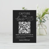 Capture the Liebe QR Code Black Chic Moderne Hochz (Stehend Vorderseite)