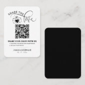 Capture the Liebe QR Code Black Chic Moderne Hochz Platzkarte (Vorne/Hinten)