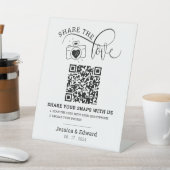 Capture the Liebe QR Code Black Chic Moderne Hochz Sockelschild (In SItu)