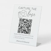 Capture the Liebe QR Code Black Chic Moderne Hochz Sockelschild (Vorderseite)
