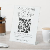 Capture the Liebe QR Code Black Chic Moderne Hochz Sockelschild (In SItu)
