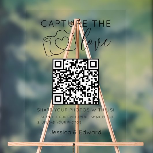 Capture the Liebe QR Code Black Simple Modern Chic Acrylschild (Neutral)