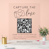 Capture the Liebe QR Code Black Simple Modern Chic Acrylschild (Hochzeit)