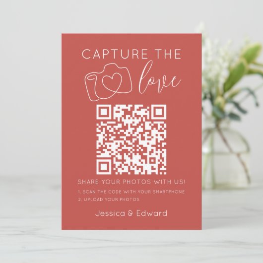 Capture the Liebe Qr Code Deep Kastanienholz Chic (Stehend Vorderseite)