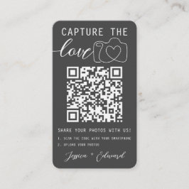 Capture the Liebe Qr Code Foto Gray White Wedding Platzkarte