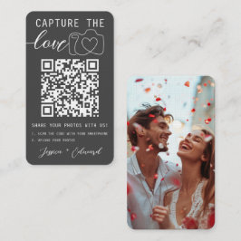 Capture the Liebe Qr Code Foto Gray White Wedding Platzkarte