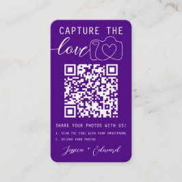 Capture the Liebe Qr Code Foto Indigo Violet White Platzkarte