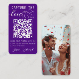 Capture the Liebe Qr Code Foto Indigo Violet White Platzkarte