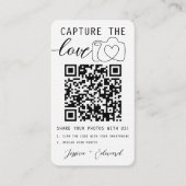Capture the Liebe QR Code Foto Moderne Hochzeit Platzkarte (Vorderseite)