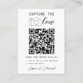 Capture the Liebe QR Code Foto Moderne Hochzeit Platzkarte (Vorderseite)