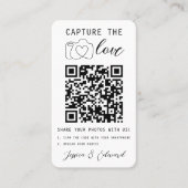 Capture the Liebe QR Code Foto Moderne Hochzeit Platzkarte (Vorderseite)