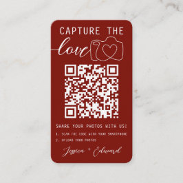 Capture the Liebe Qr Code Foto Red White Wedding Platzkarte