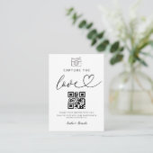Capture the Liebe Qr Code Foto Wedding Sign Begleitkarte (Stehend Vorderseite)