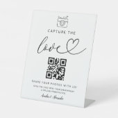 Capture the Liebe Qr Code Foto Wedding Sign Sockelschild (Vorderseite)