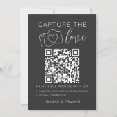Capture the Liebe QR Code Gray Chic Moderne Hochze (Vorderseite)