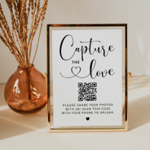 Capture the Liebe QR Code Heart Script Wedding Sig