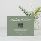 Capture the Liebe QR Code Hochzeit Foto Share Begleitkarte (Stehend Vorderseite)