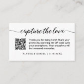 Capture the Liebe QR Code Hochzeit Foto Sharing Begleitkarte (Vorderseite)