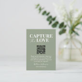 Capture the Liebe QR Code Hochzeit Foto Sharing Begleitkarte (Stehend Vorderseite)