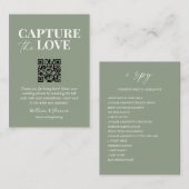 Capture the Liebe QR Code Hochzeit Foto Sharing Begleitkarte (Vorne/Hinten)