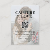 Capture the Liebe QR Code Hochzeit Foto Sharing Begleitkarte (Vorderseite)