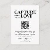 Capture the Liebe QR Code Hochzeit Foto Sharing Begleitkarte (Vorderseite)