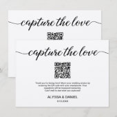 Capture the Liebe QR Code Hochzeit Foto Sharing Begleitkarte (Vorne/Hinten)