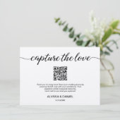 Capture the Liebe QR Code Hochzeit Foto Sharing Begleitkarte (Stehend Vorderseite)