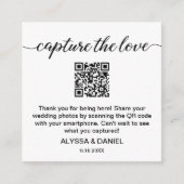 Capture the Liebe QR Code Hochzeit Foto Sharing Begleitkarte (Vorderseite)