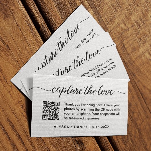 Capture the Liebe QR Code Hochzeit Foto Sharing Begleitkarte
