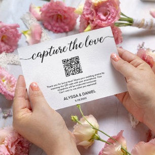 Capture the Liebe QR Code Hochzeit Foto Sharing Begleitkarte