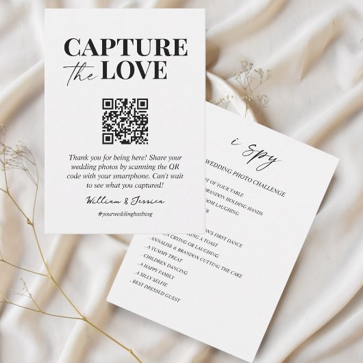 Capture the Liebe QR Code Hochzeit Foto Sharing Begleitkarte
