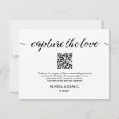 Capture the Liebe QR Code Hochzeit Foto Sharing Einladung (Rückseite)