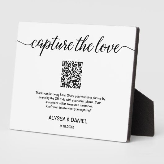 Capture the Liebe QR Code Hochzeit Foto Sharing Fotoplatte (Seite)
