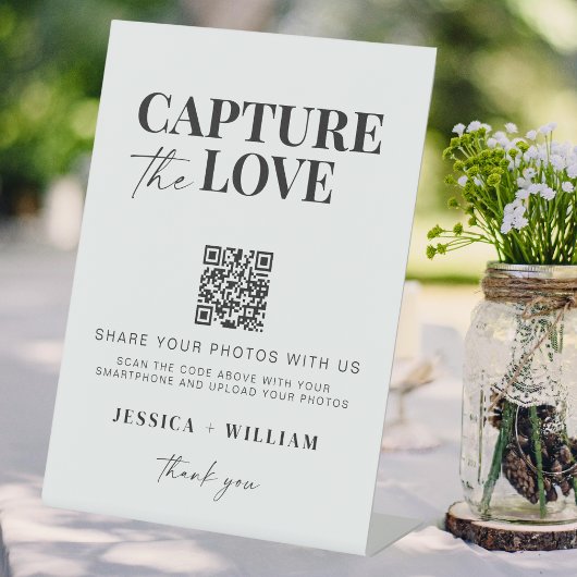 Capture the Liebe QR Code Hochzeit Foto Sharing Sockelschild