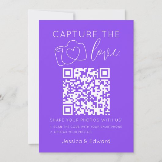 Capture the Liebe Qr Code Lavender Indigo Moderne (Vorderseite)