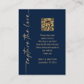 Capture the Liebe QR Code Navy Gold Wedding Card Begleitkarte (Vorderseite)
