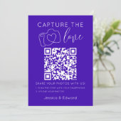 Capture the Liebe Qr Code Neon Blue Minimal Modern (Stehend Vorderseite)