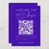 Capture the Liebe Qr Code Neon Blue Minimal Modern (Vorne/Hinten)