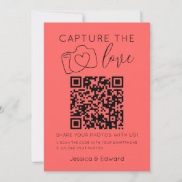 Capture the Liebe QR Code Pastel Red Modern Weddin
