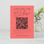 Capture the Liebe QR Code Pastel Red Modern Weddin (Stehend Vorderseite)